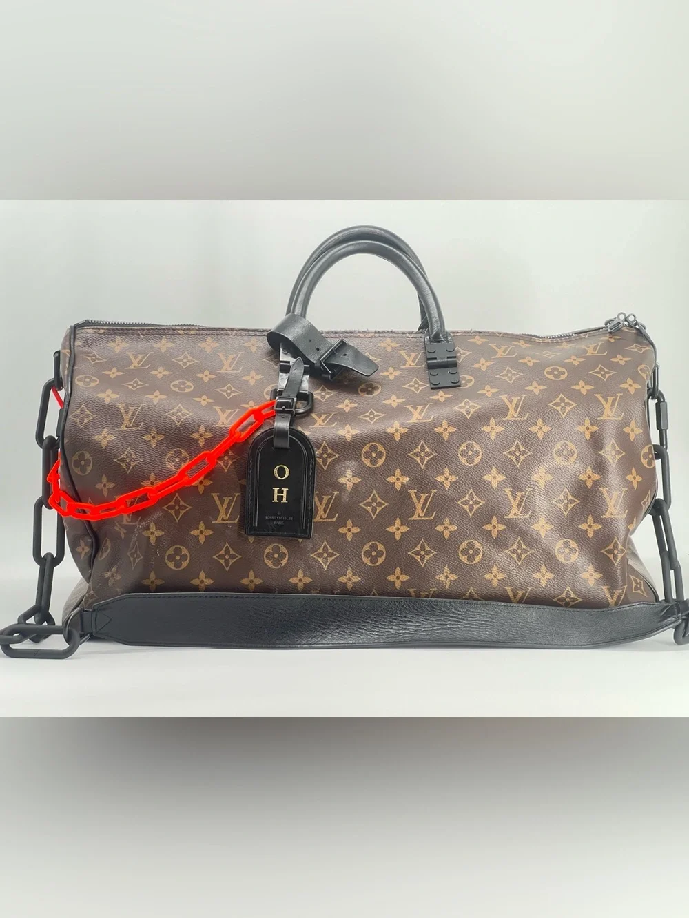 Louis Vuitton Keepall Bandouliere 50 Monogram Brown Leather Duffel Bag
